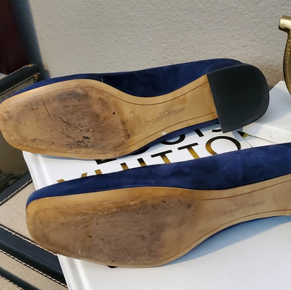 Karl Lagerfeld Suede Low Heel Shoes 8M. - Picture 6 of 6